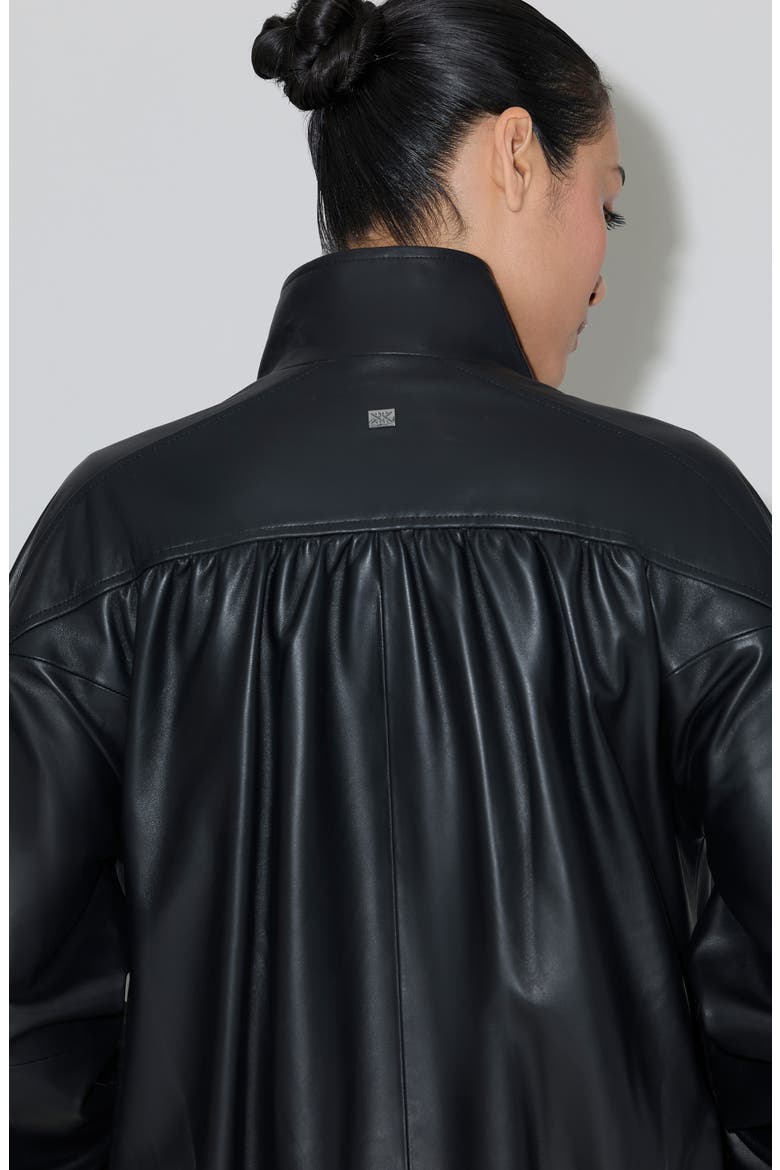 Miu Leather Jacket, Alternate, color, BLACK