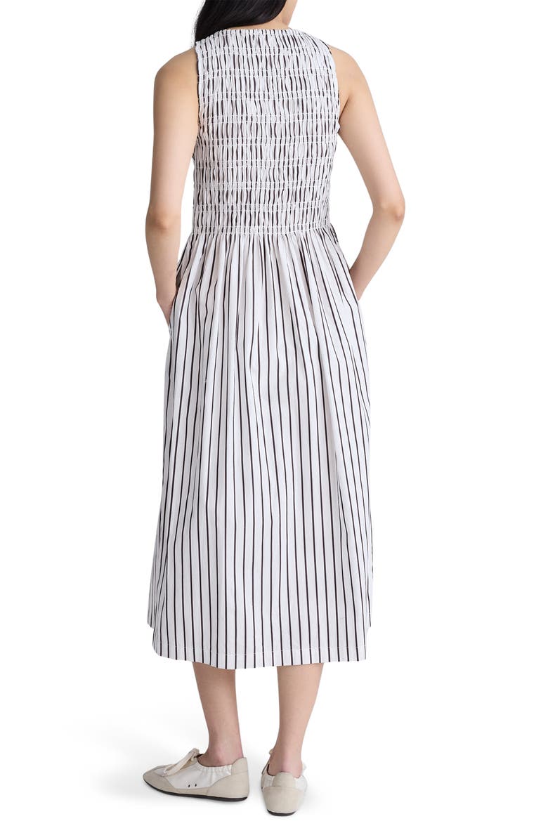 Madewell The Melody Smocked Sleeveless Midi Dress, Alternate, color, White