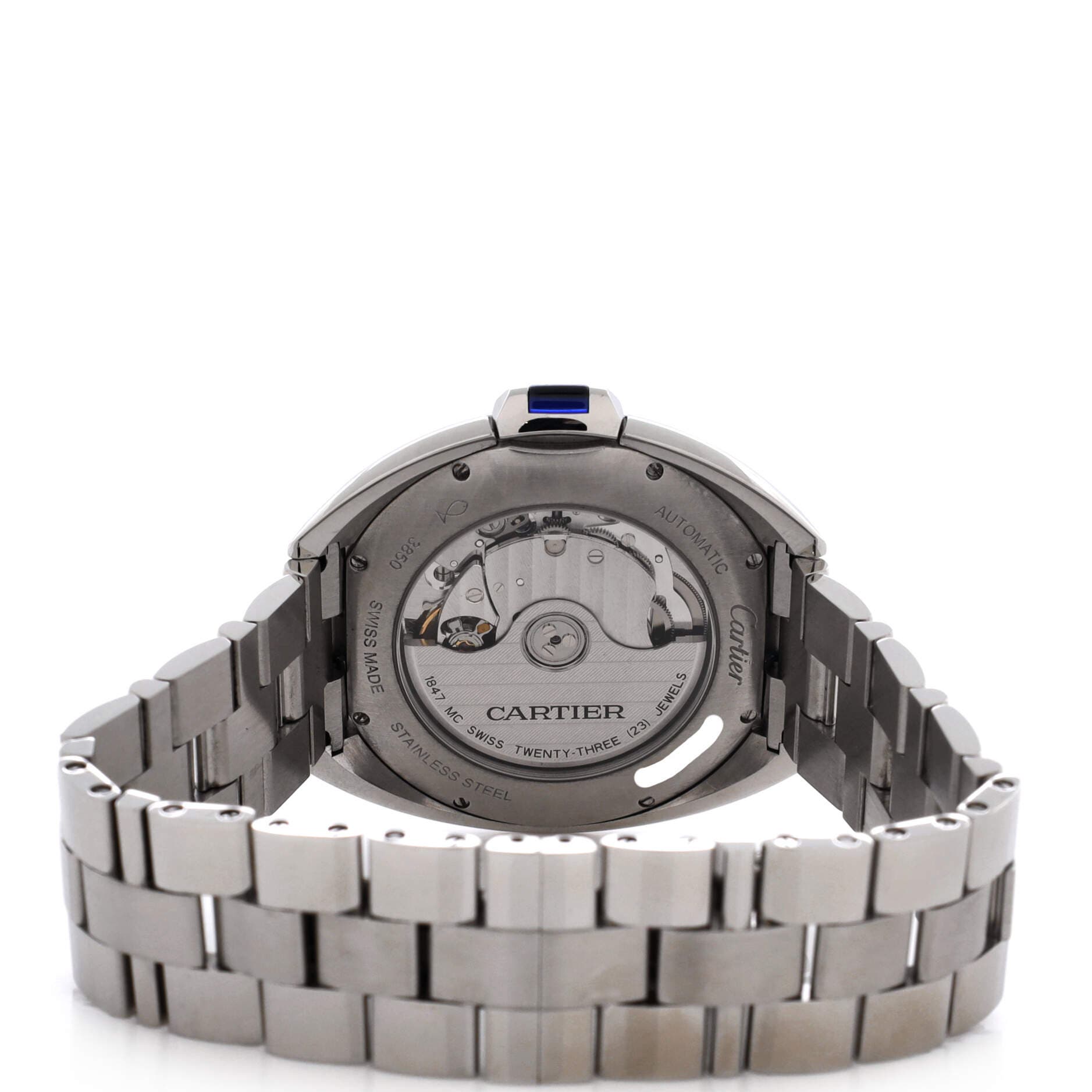 Cle de Cartier Automatic Watch Stainless Steel 40, Alternate, color, Metallic Silver
