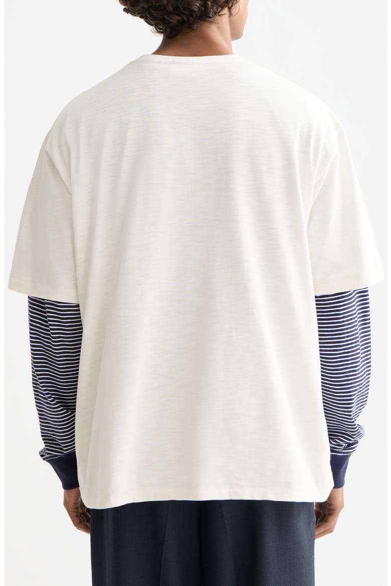 Loose Fit Logo Appliqué T-Shirt, Alternate, color, EGGNOG