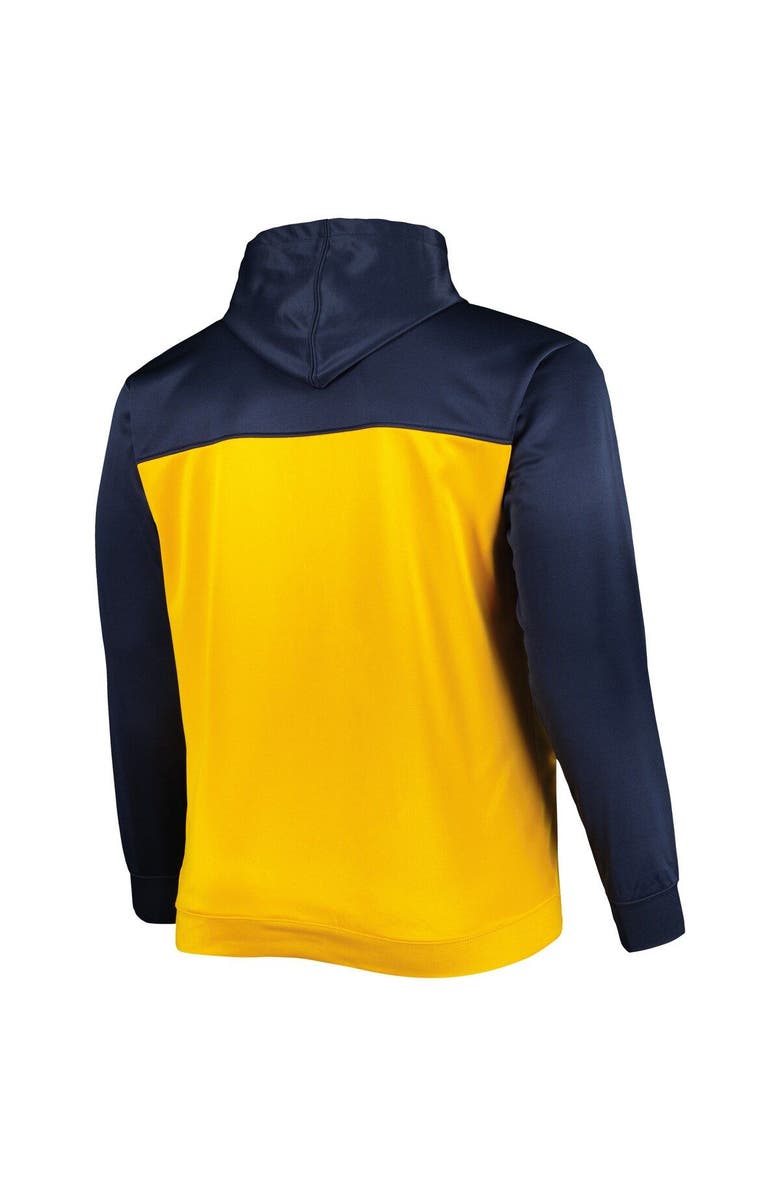 PROFILE Men's Navy/Gold Milwaukee Brewers Big & Tall Yoke Full-Zip Hoodie, Alternate, color,