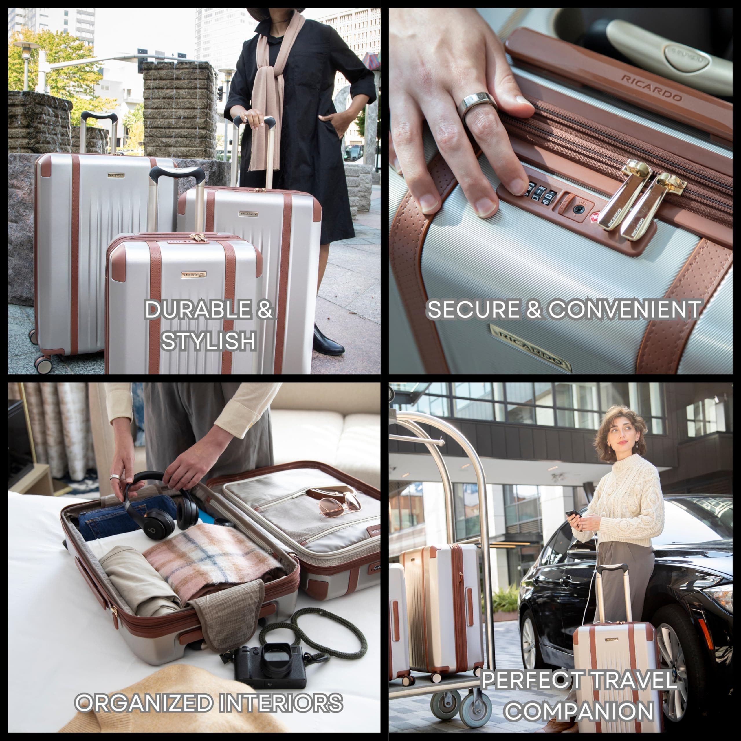 Ricardo Beverly Hills Montecito 2.0 Hardside Suitcase, 25" Checked, Alternate, color, Champagne