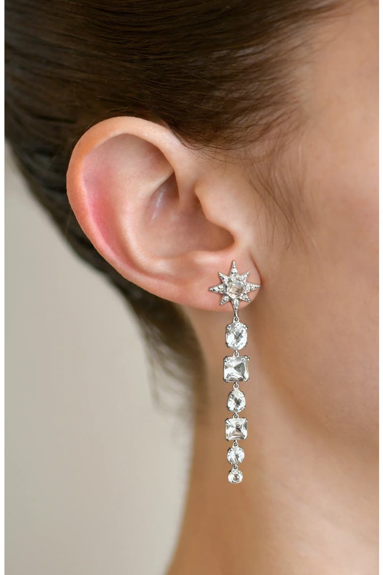 Astrid Drop Earrings, Alternate, color, CLEAR