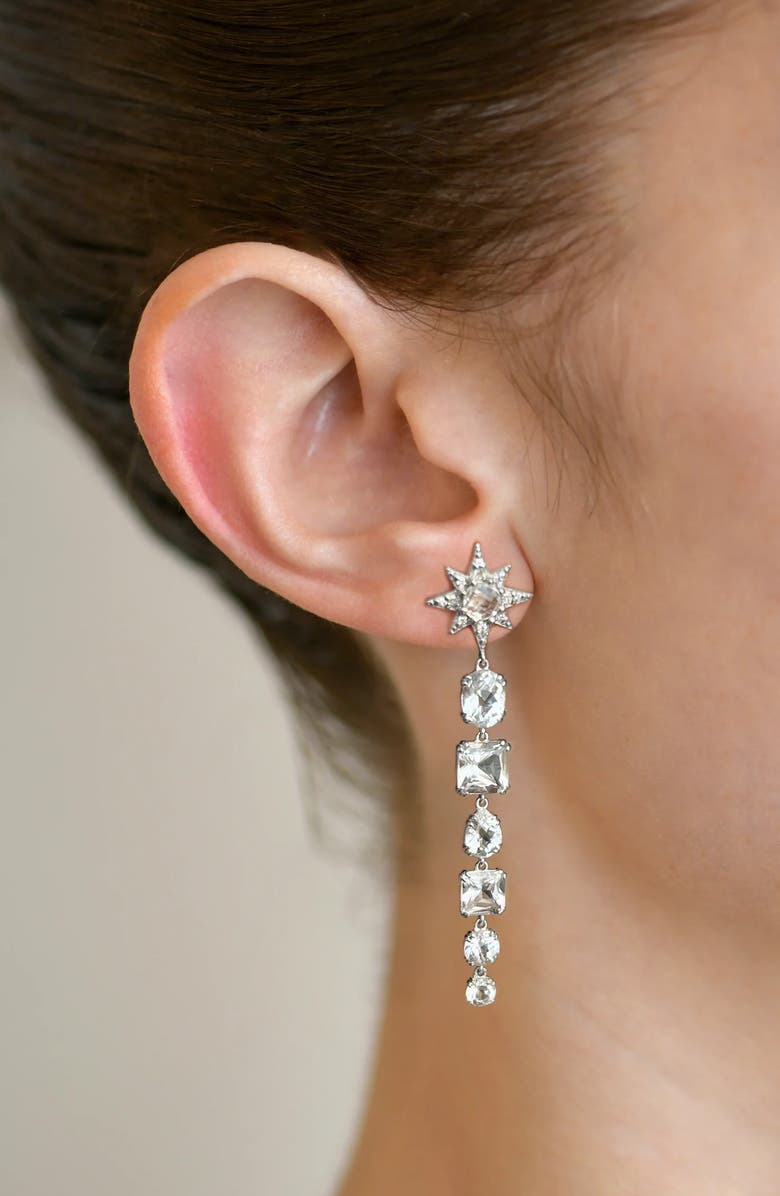 Anzie Astrid Drop Earrings, Alternate, color, Clear