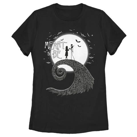 Women's The Nightmare Before Christmas Halloween Jack Skellington Sally Meant to Be  Graphic T-Shirt