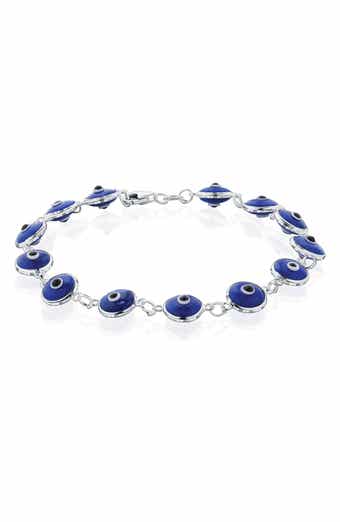 BEST SILVER Evil Eye Enamel Station Bracelet