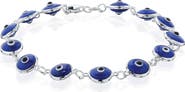 BEST SILVER Evil Eye Enamel Station Bracelet