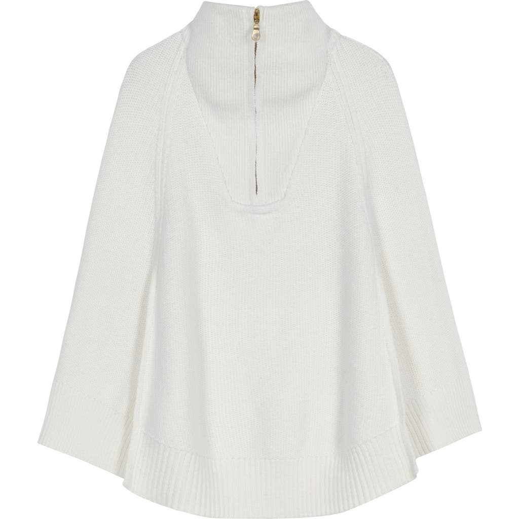Echo Texture Knit Cape In White