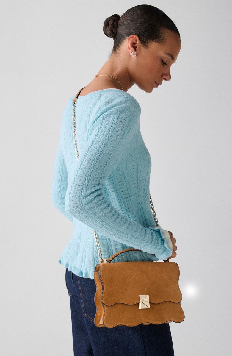 Kate Spade New York deco wavy suede convertible crossbody bag, Alternate, color,