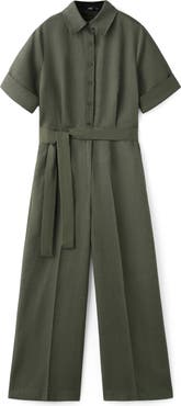 MANGO Lyocell Button-Up Jumpsuit