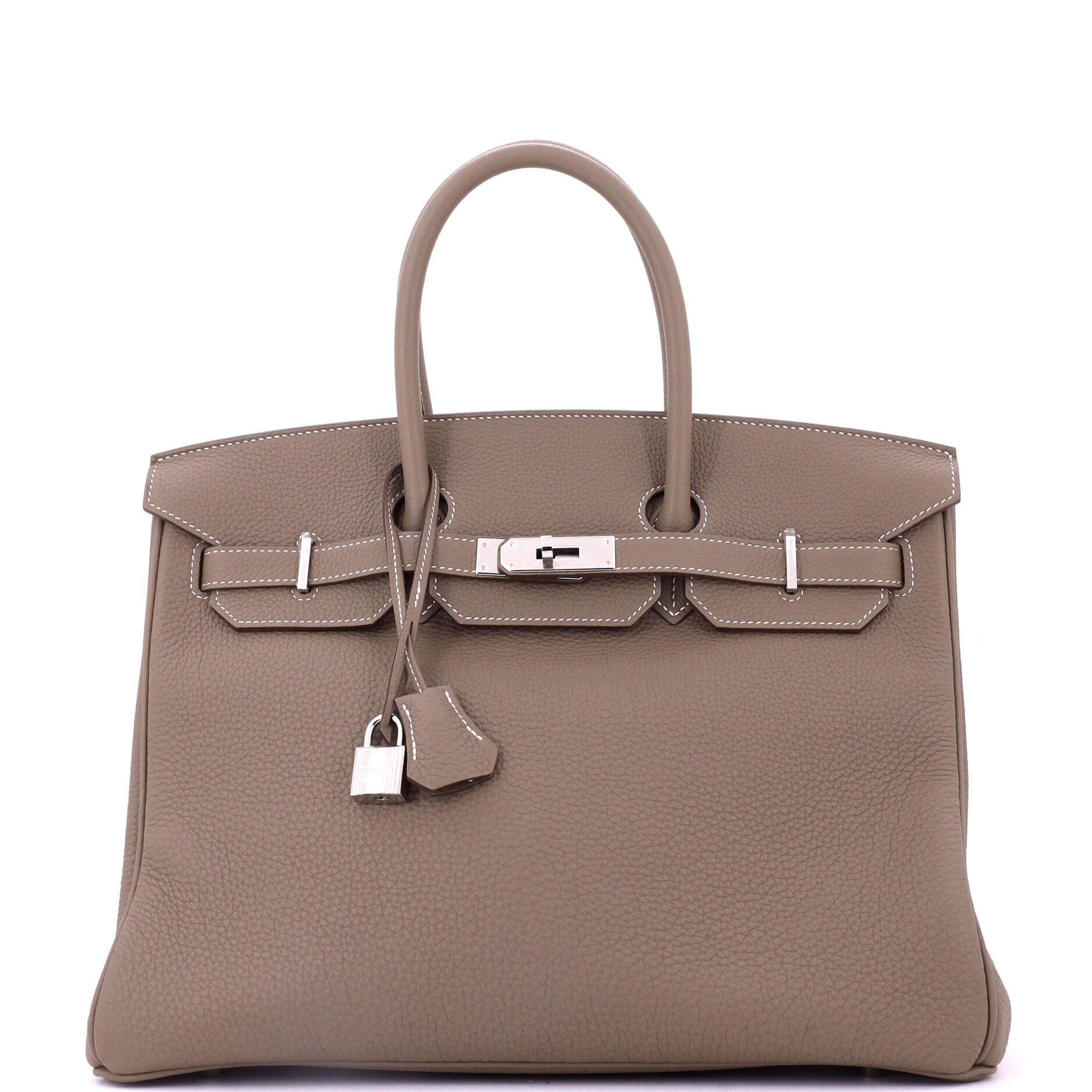 Pre-Owned Hermes Birkin Handbag Grey Togo with Palladium Hardware 35, Main, color, 