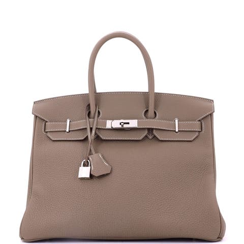 Birkin Handbag Grey Togo with Palladium Hardware 35