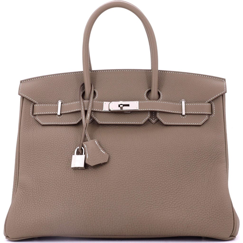 Pre-owned Hermes  Hermes Birkin Handbag Grey Togo With Palladium Hardware 35 In Brown