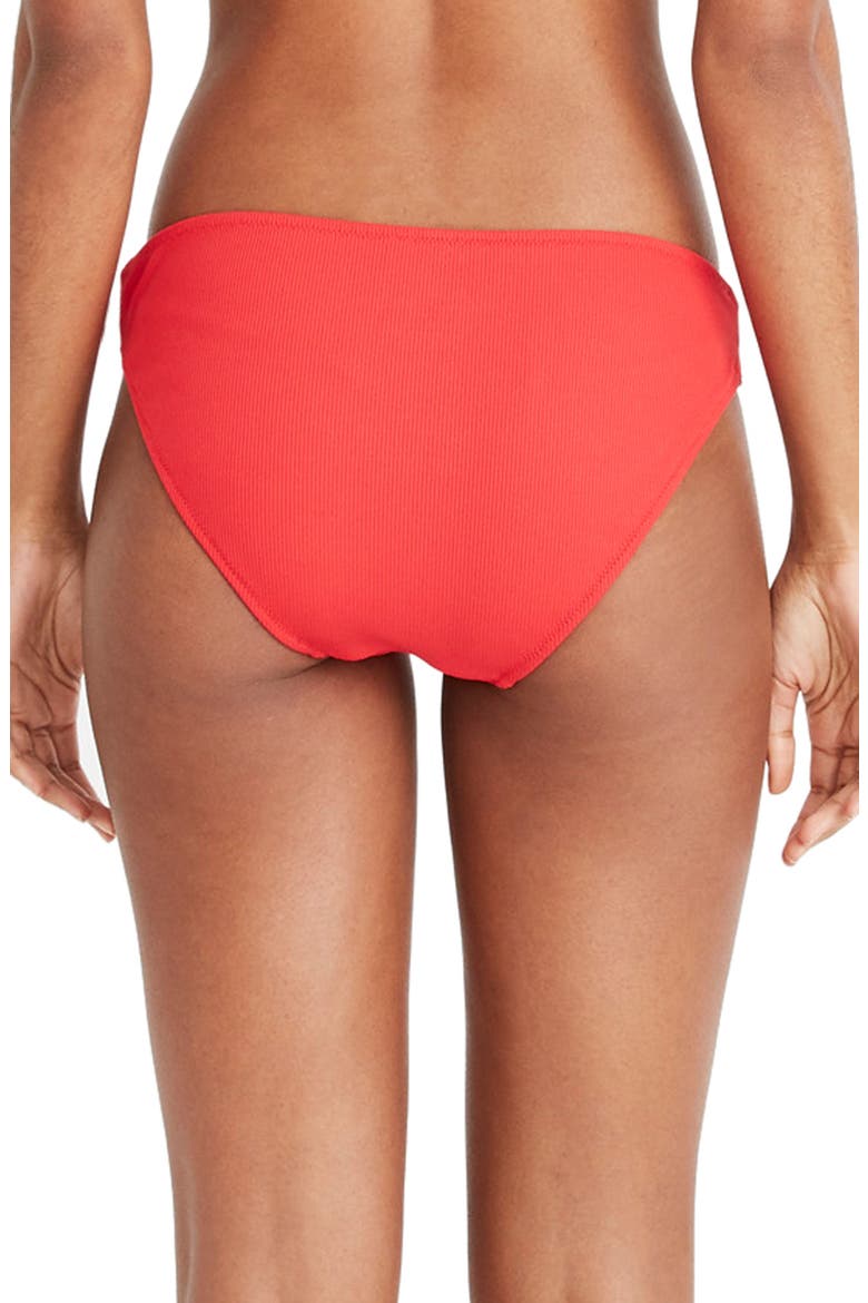 Second Wave Rib Classic Bikini Bottoms, Alternate, color, AMERICANA RED