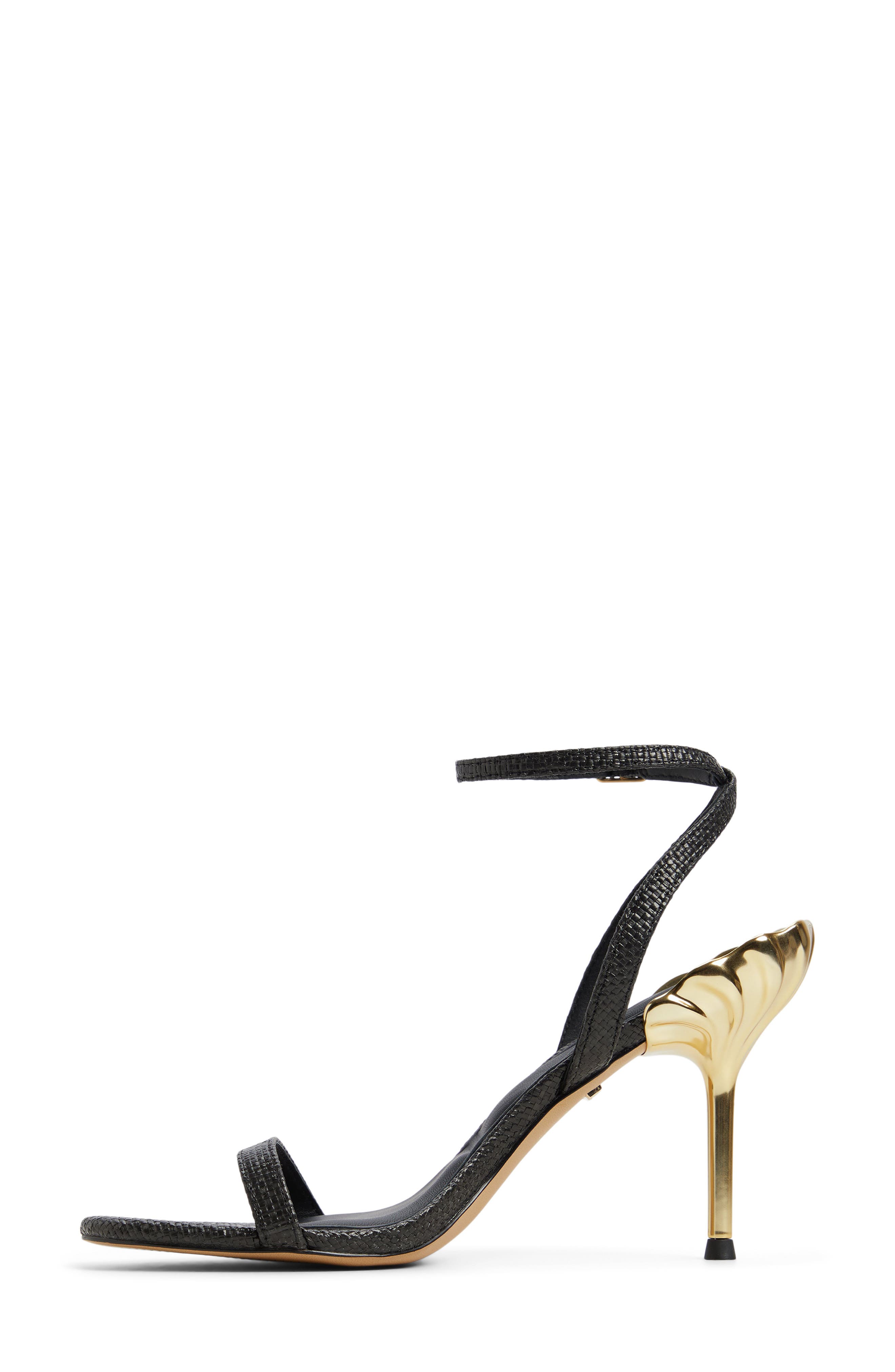 ALDO x Disney Ursula Ankle Strap Sandal, Alternate, color, Black