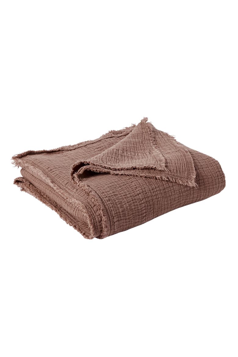 Topanga Organic Cotton Matelassé Blanket, Alternate, color, REDWOOD