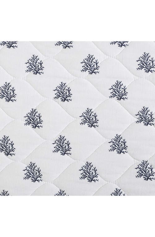 Nautica Coral Beach Cotton Quilt Set In White/blue