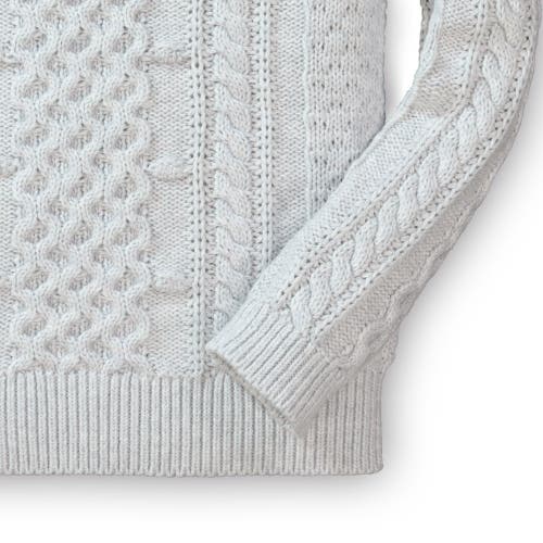 Hope & Henry Baby Girls' Organic Chunky Cable Knit Pullover Sweater, Infant In Light Grey Heather