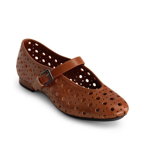Bernardo Perforated Leather Mary Jane Ballerina Flats