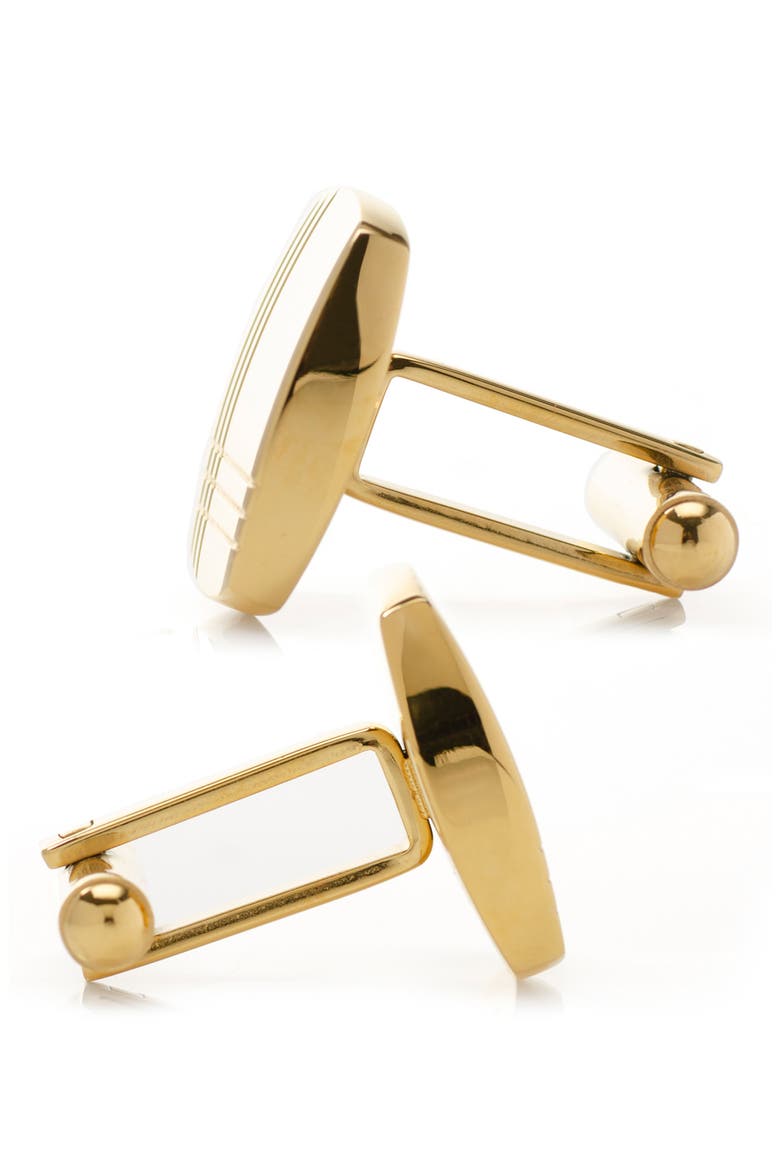 Tartan Plaid Cuff Links, Alternate, color, GOLD
