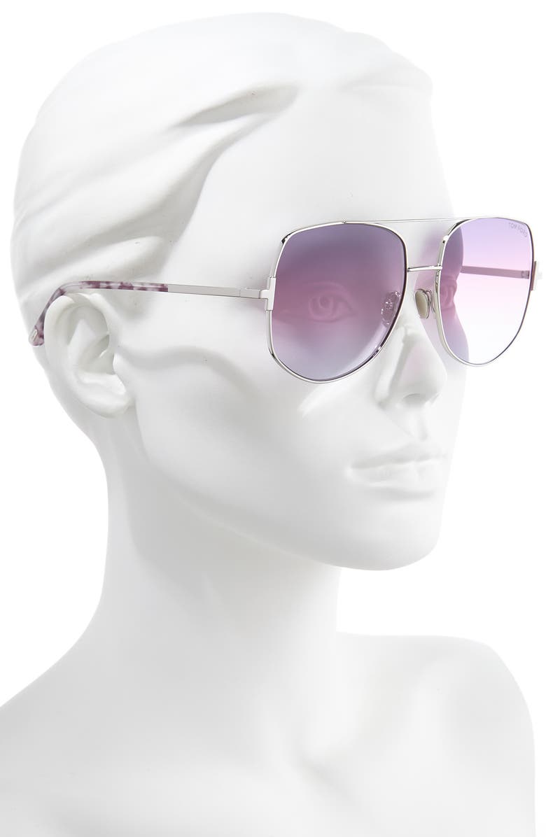 TOM FORD Lennox 62mm Oversize Aviator Sunglasses, Alternate, color, 