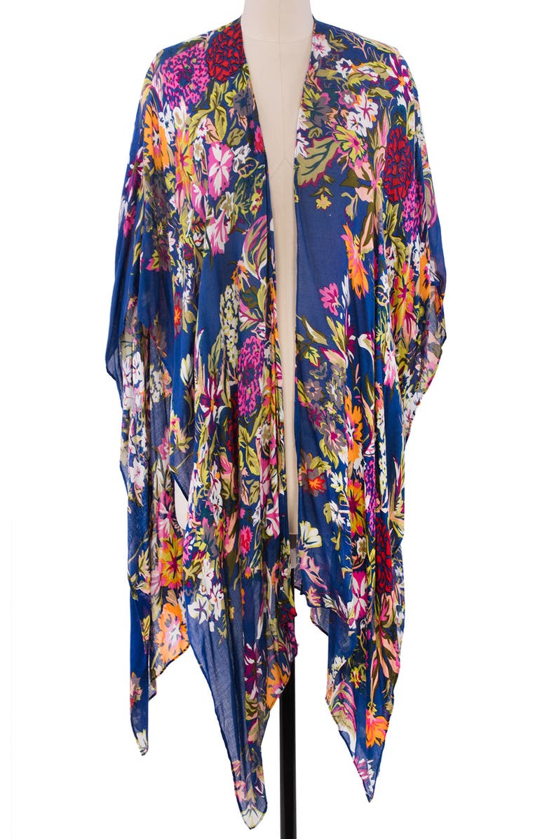 SAACHI Floral Ruana, Alternate, color, Blue