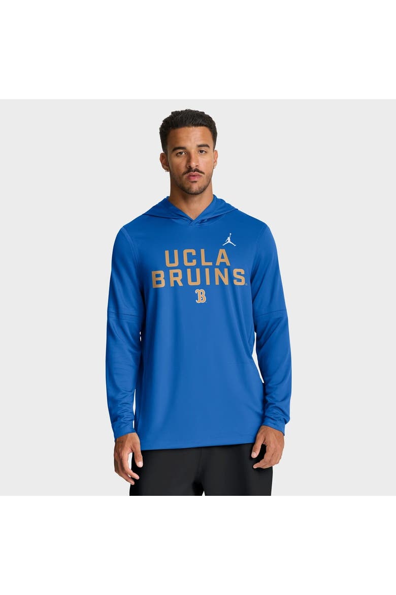 Men's Jordan Brand Blue UCLA Bruins 2025 Sideline Performance Long Sleeve Hoodie T-Shirt, Main, color, Blue