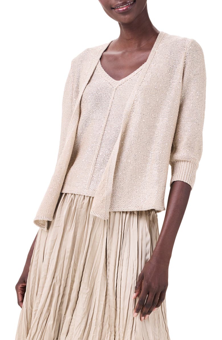 NIC+ZOE Subtle Sparkle 4-Way Cotton Blend Cardigan, Main, color,