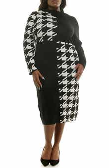 Long Sleeve Jacquard Sheath Dress