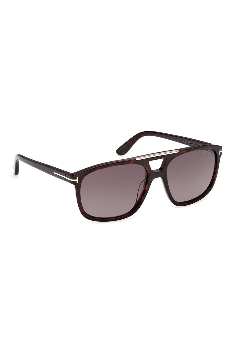 Brianna 58mm Gradient Navigator Sunglasses, Alternate, color, HAVANA ROSE GOLD / ROVIEX LENS