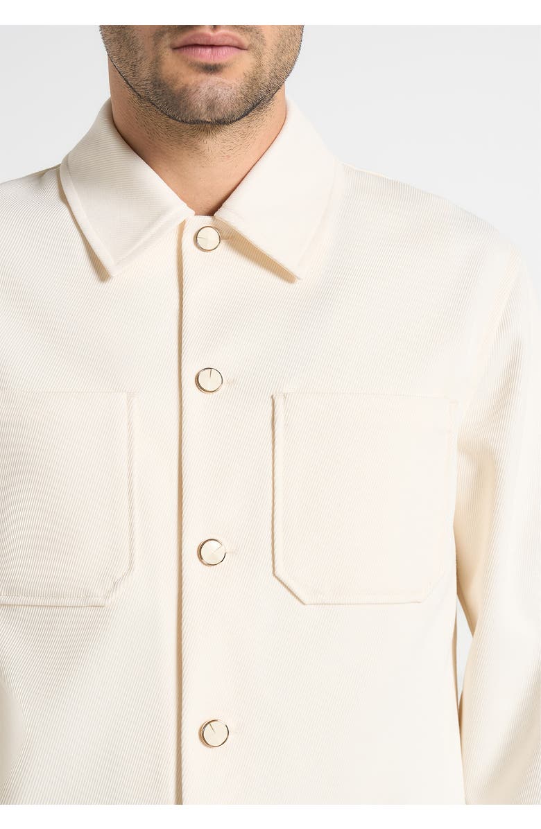 Manière De Voir Benoit Twill Cropped Shirt, Alternate, color, Cream
