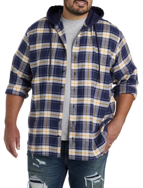 Big & Tall Hooded Flannel Shirt Jacket