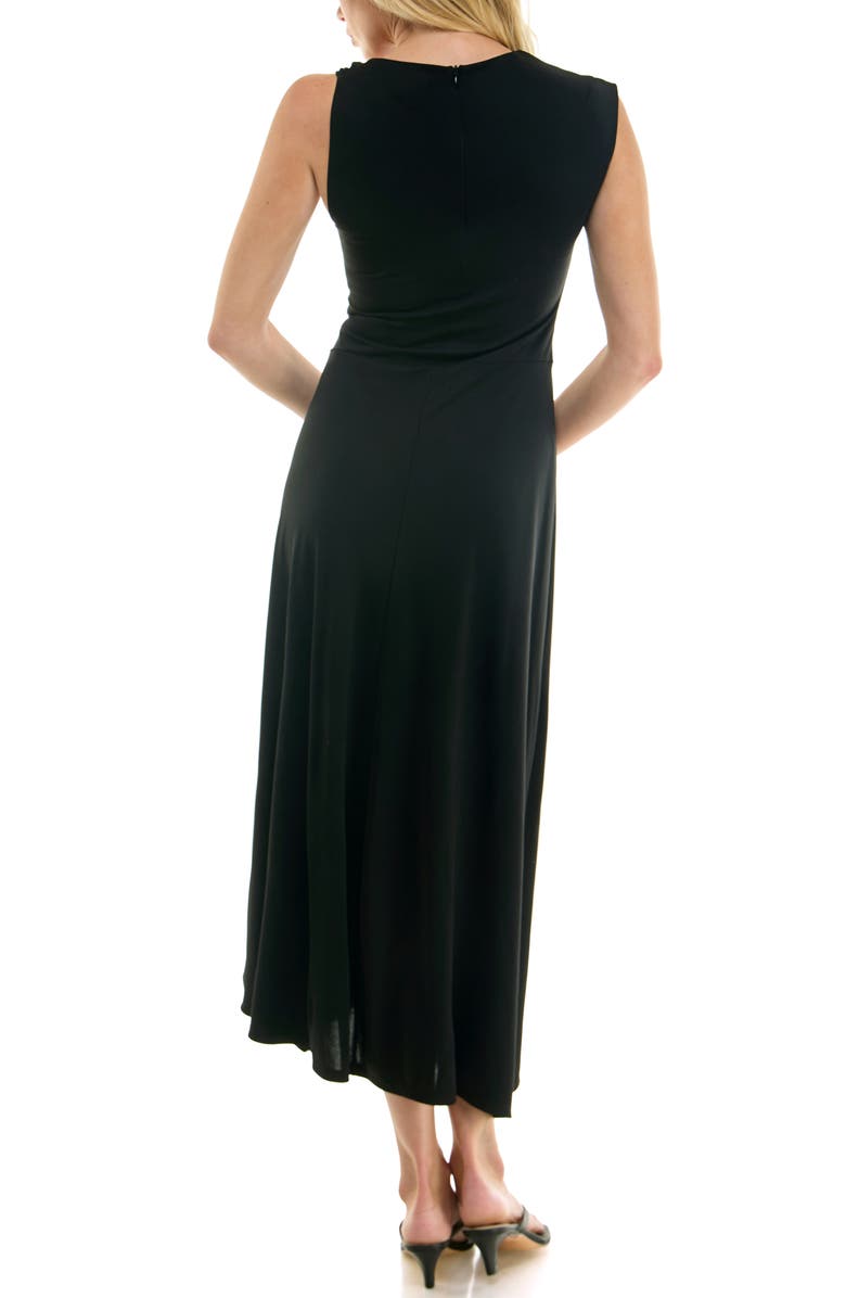 Socialite Asymmetric Side Ruched Midi Dress, Alternate, color, Black