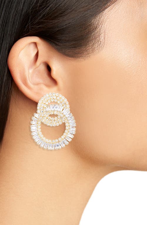 Tasha Crystal Pavè Open Ring Drop Earrings