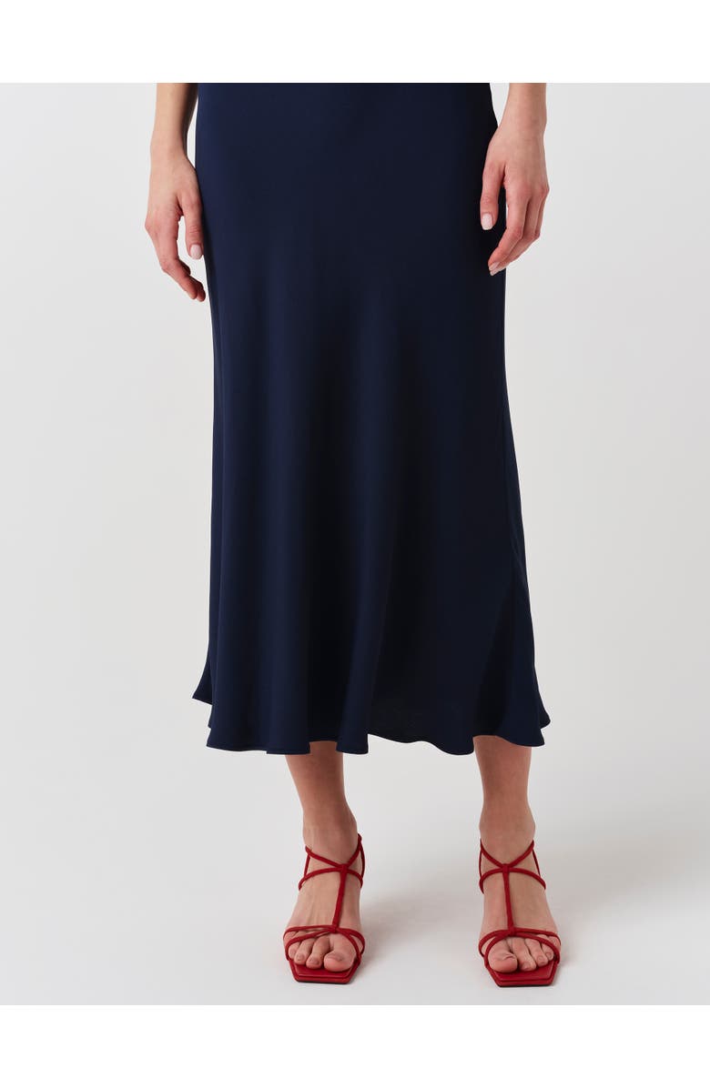 Ghost London Lyra Crepe Midi Skirt, Alternate, color, Navy