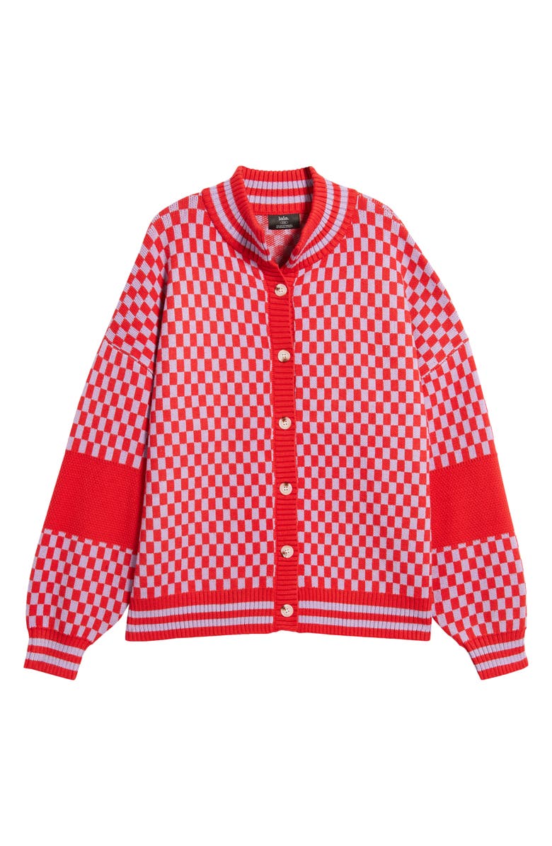 Dressed in Lala Grandpa Double Knit Jacquard Cardigan, Alternate, color, 