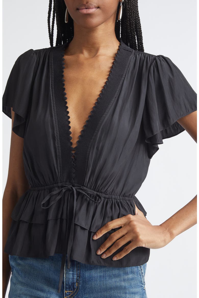 Emberly Peplum Shirt, Alternate, color, BLACK