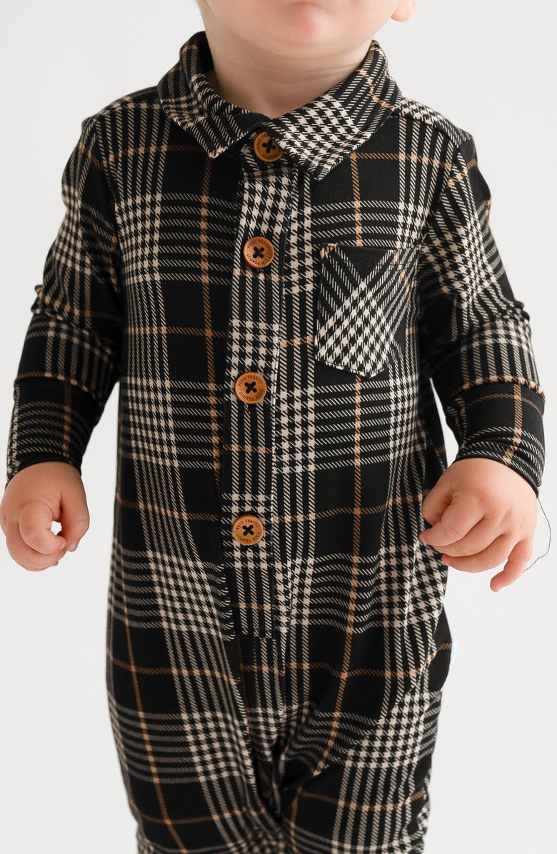Posh Peanut Kids' Sanders Plaid Long Sleeve Romper, Alternate, color,