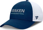 FANATICS Men's Fanatics Deep Sea Blue/White Seattle Kraken Authentic Pro Rink Lockup Adjustable Trucker Hat