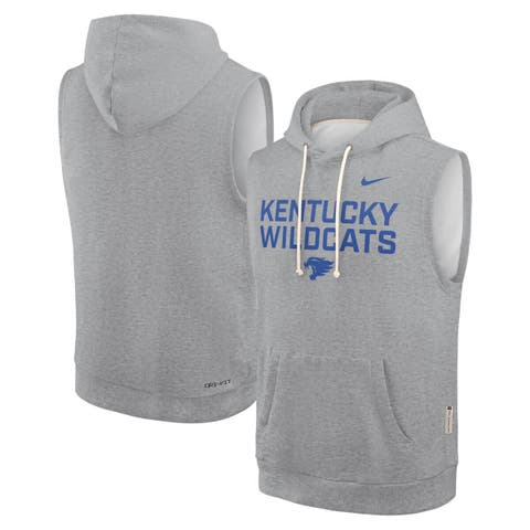 Men's Nike Heather Gray Kentucky Wildcats 2025 Sideline Performance Sleeveless Pullover Hoodie