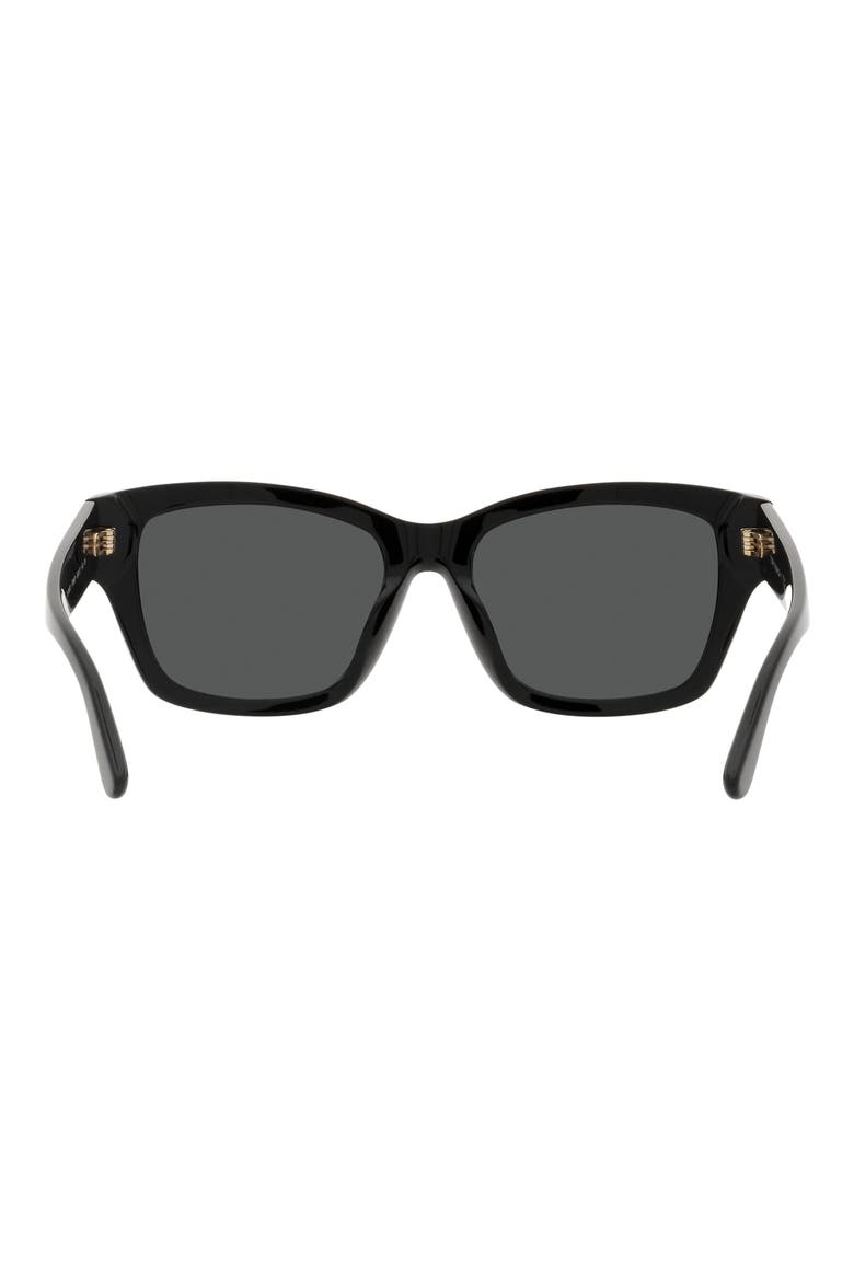 53mm Rectangular Sunglasses, Alternate, color, BLACK
