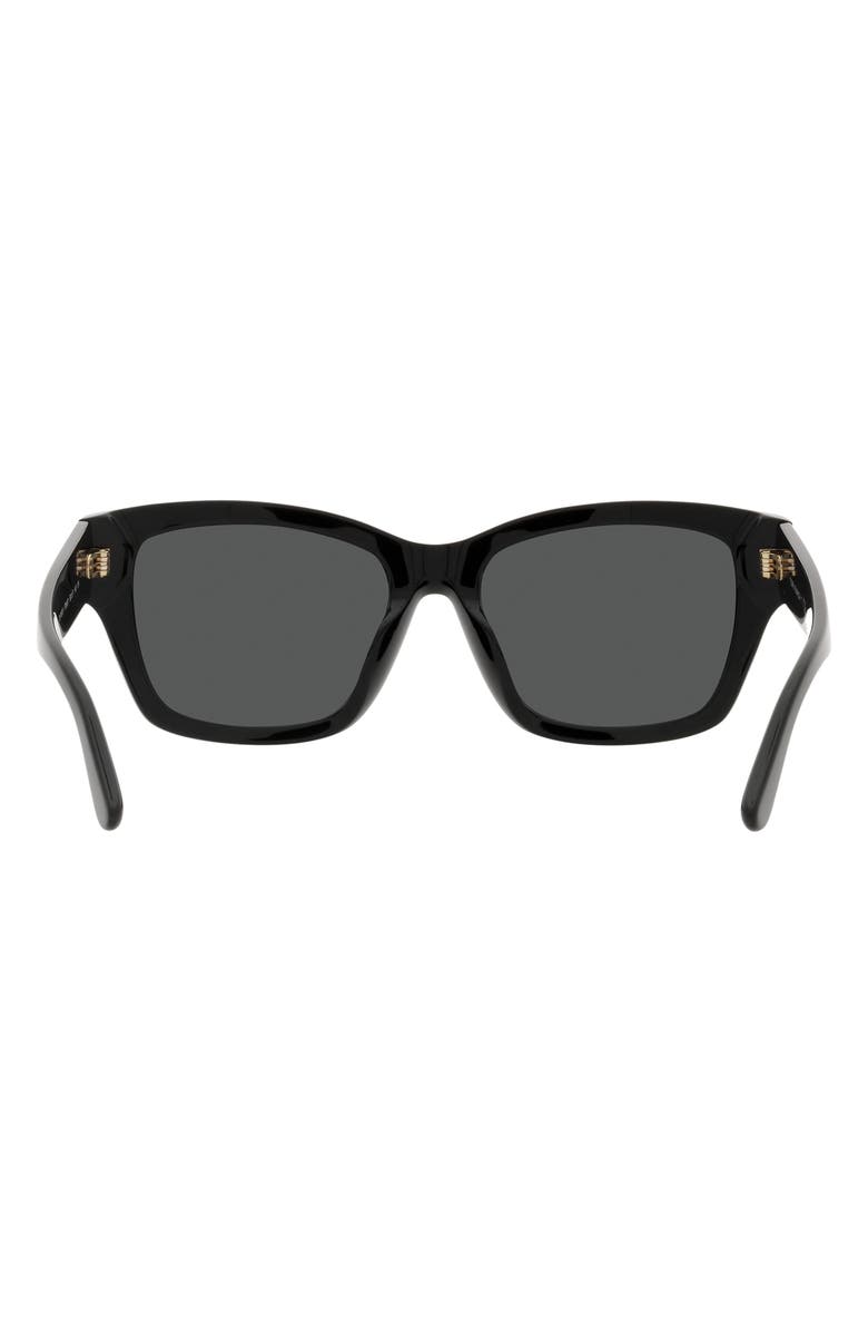 Tory Burch 53mm Rectangular Sunglasses, Alternate, color, Black