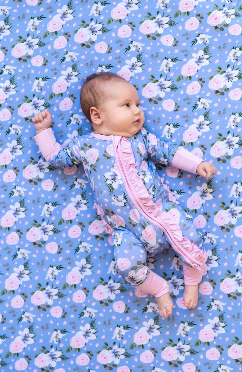 Laree + Co Lillian Floral Ruffle Convertible Footie, Alternate, color, Floral