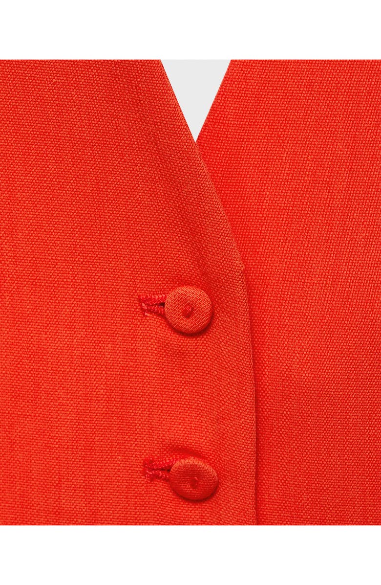 MANGO Halter Peplum Vest, Alternate, color, Coral Red