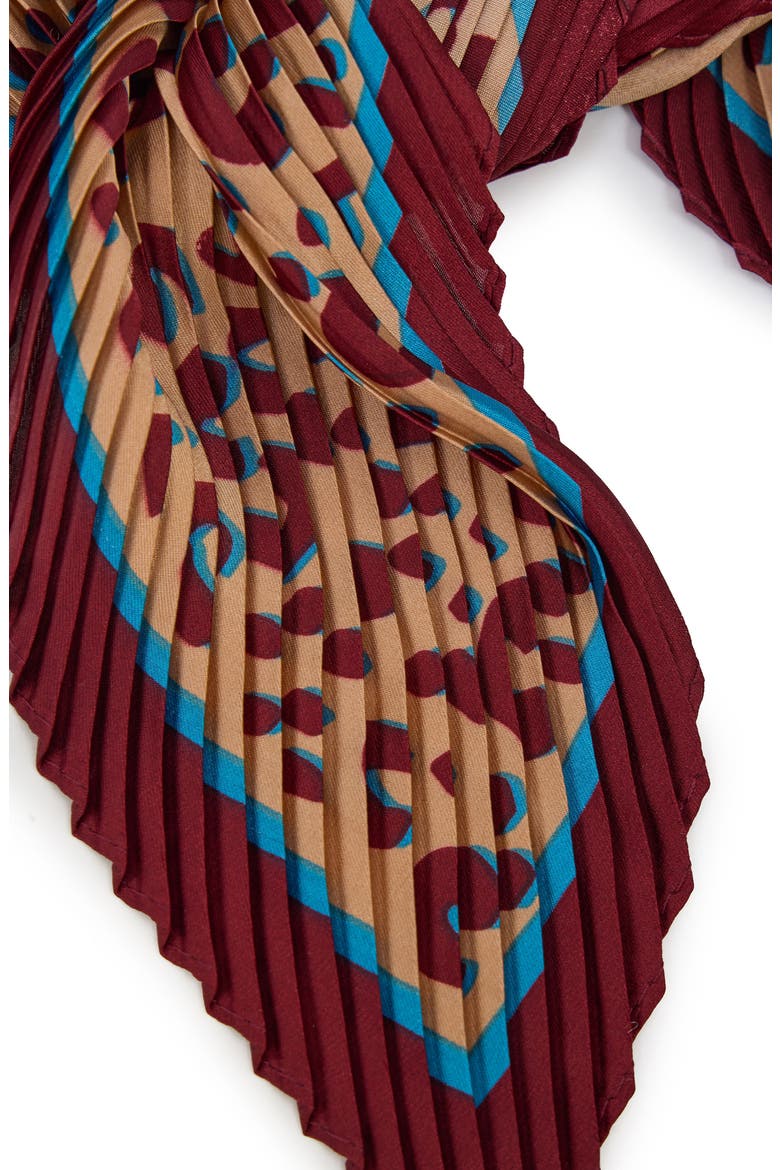 Crinkled Leopard Print Bandana, Alternate, color, BURGUNDY