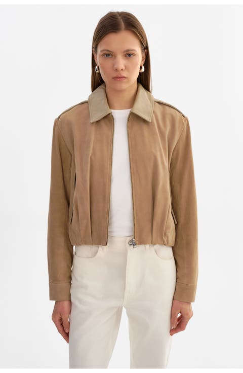 Robbie | Suede Bomber Jacket