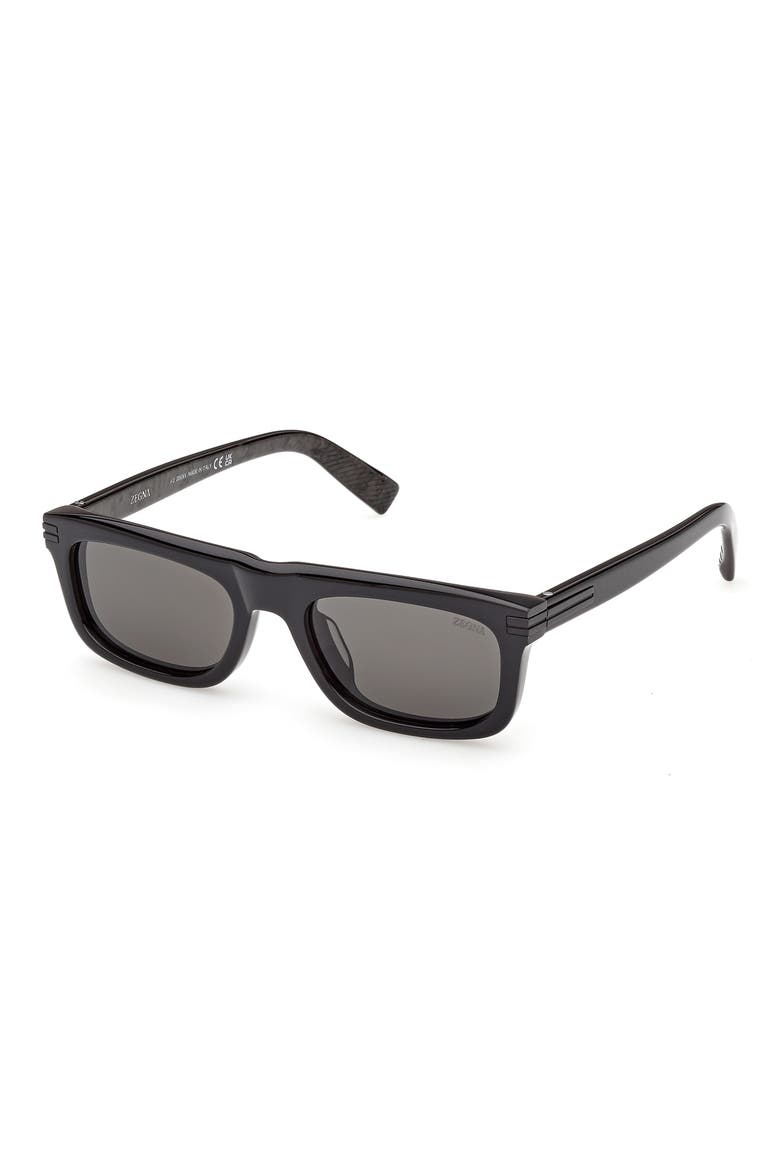 55mm Round Sunglasses, Alternate, color, BLACK AND GREY MARBLE / SMOKE