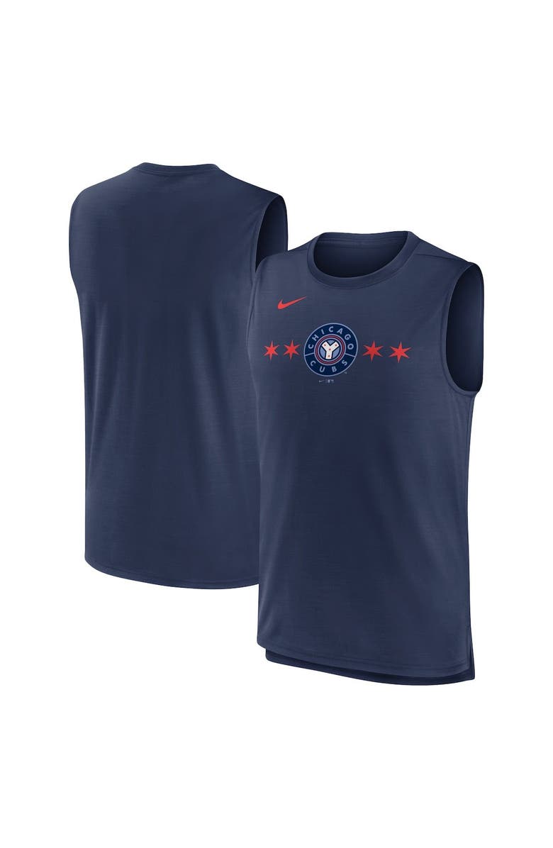 Nike Men's Nike Navy Chicago Cubs City Connect Muscle Tank Top, Main, color,