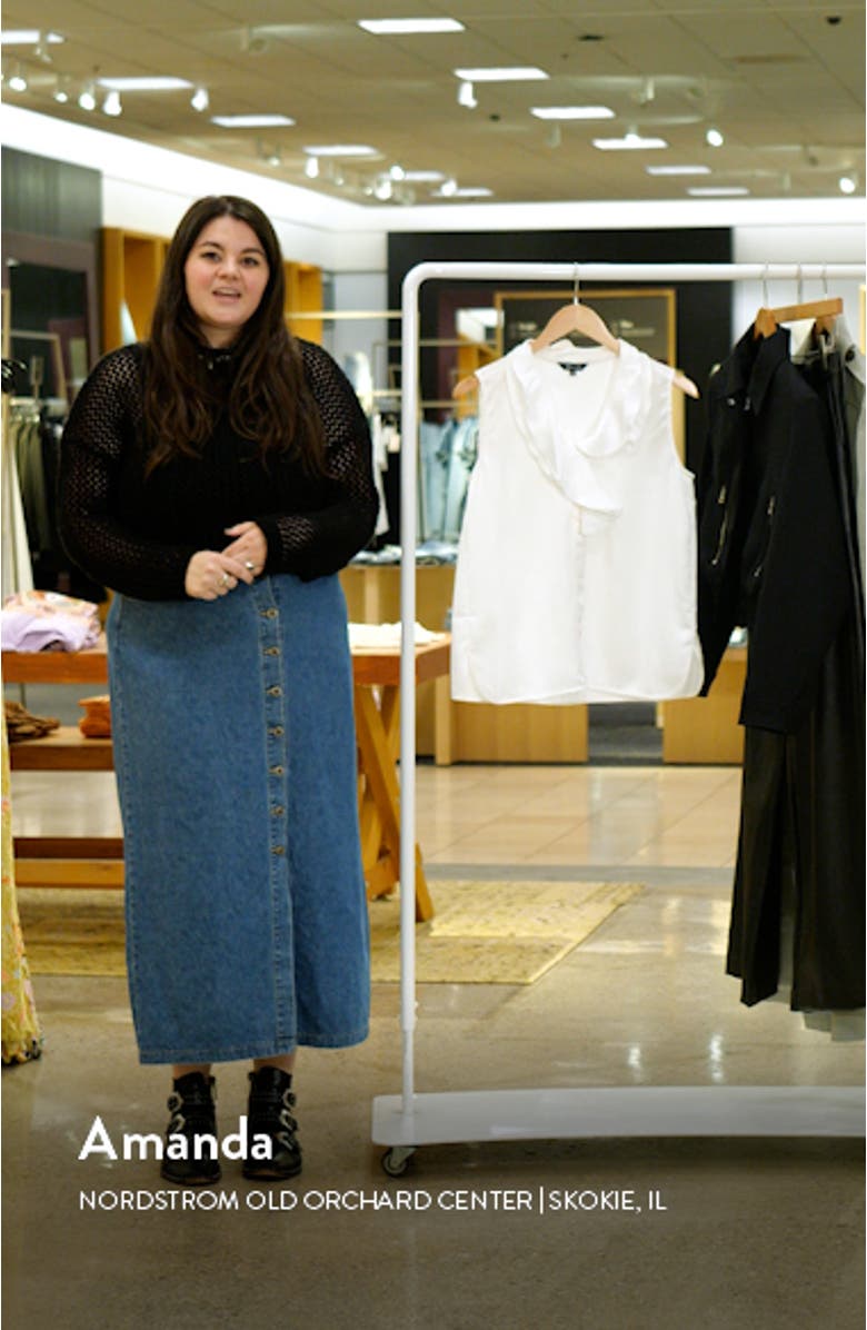 Cascading Lapel Sleeveless Top, sales video thumbnail