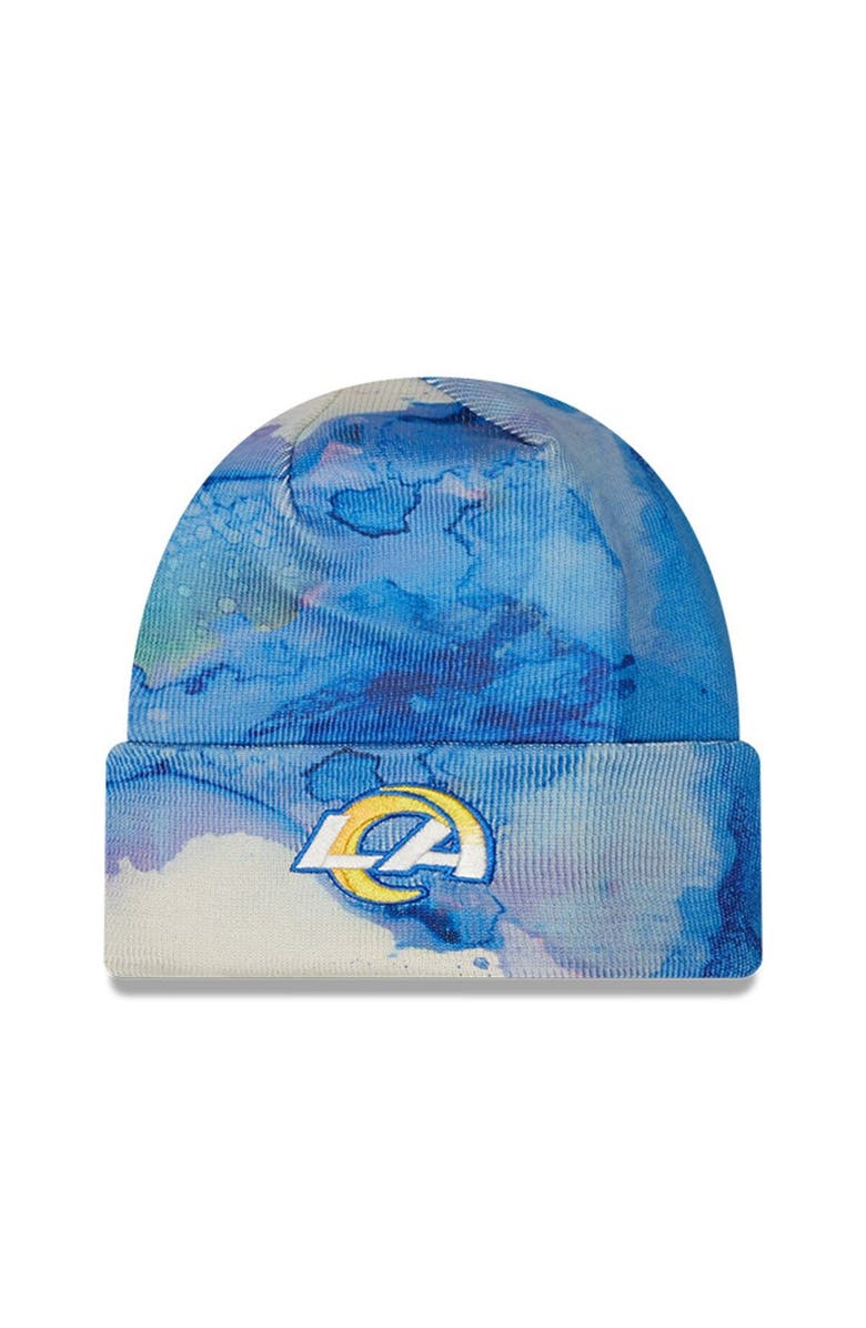 New Era Men's New Era  Royal Los Angeles Rams 2022 Sideline Ink Dye Cuffed Knit Hat, Alternate, color, Royal